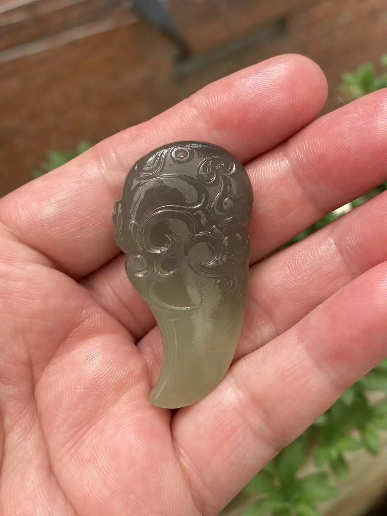 Натуральный 100% натуральный зеленый нефритовый кулон ожерелье с резьбой в виде