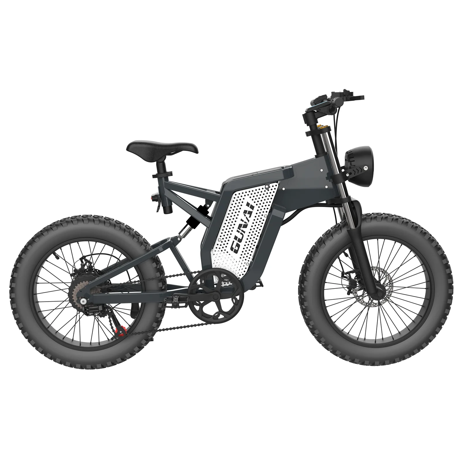GUNAI 2000W Electric Bike 48V 25AH Electric Bicycle 20 Inch Fat Tire Off-Road Ebike 50km/h Men's Mountain E-bike Beach Bicycle