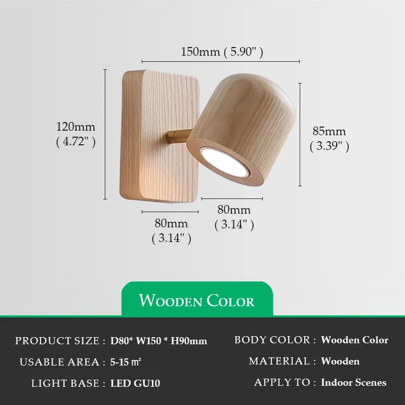 

Настенный светильник Wabi-Sabi из ореховой древесины