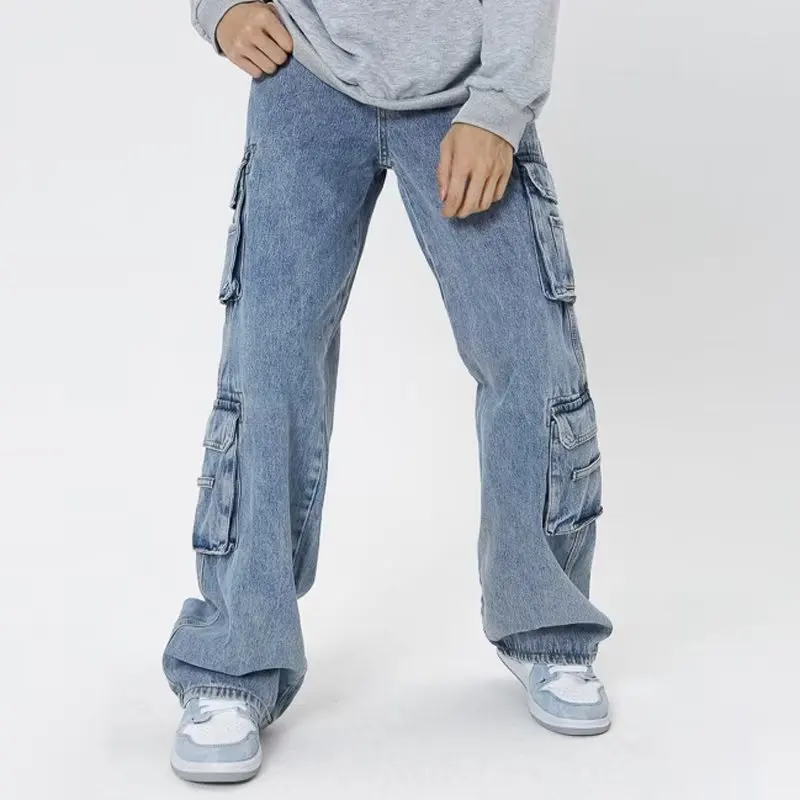 Женские винтажные джинсы Y2K уличные прямые комбинезоны в стиле хип-хоп с широкими