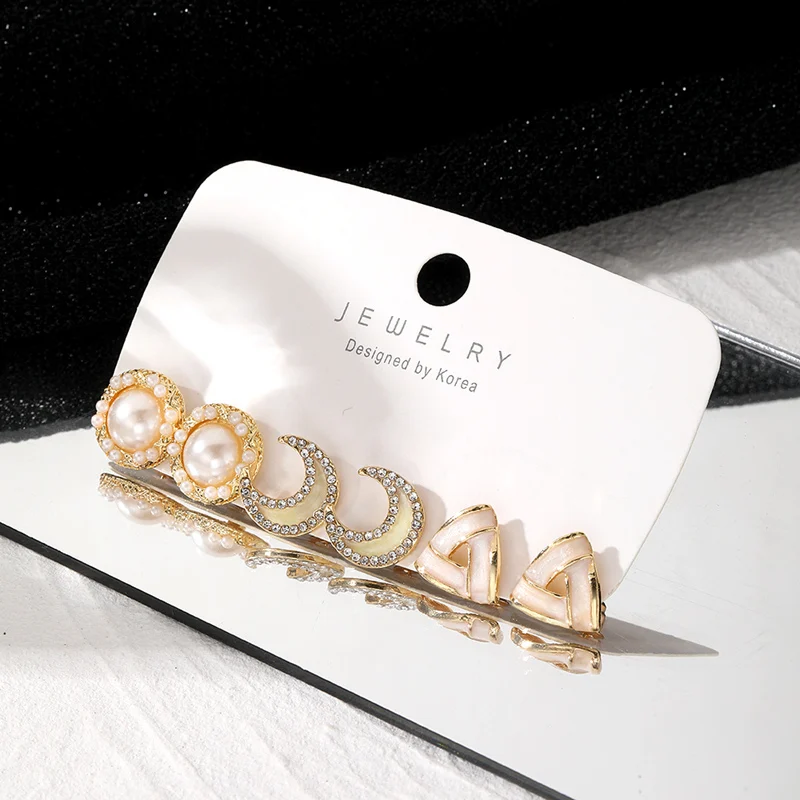 Модные богемные серьги-гвоздики IFKM с цирконом и жемчугом украшения для женщин