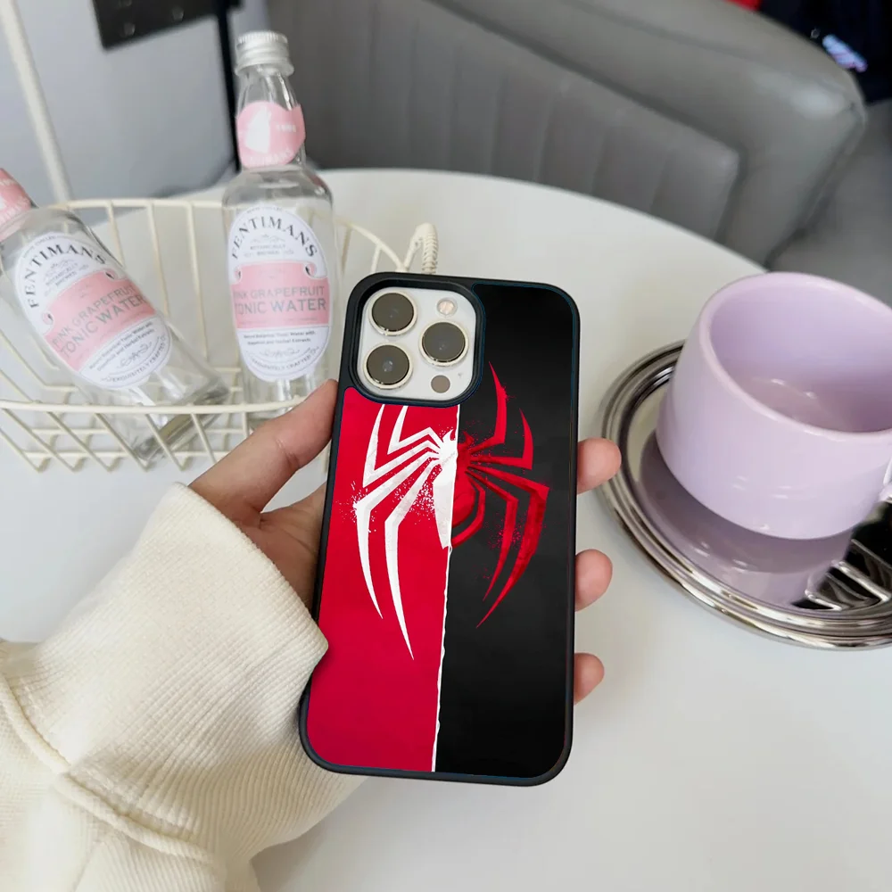 Чехол S-Spider M-Man для телефона IPhone 11 12 13 14 15 16 Plus Pro Max зеркальный акриловый чехол из