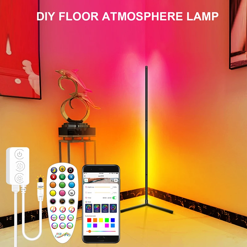 

Светодиодная Напольная Лампа, современная лампа с регулировкой яркости, меняющая цвет, стоячее освещение для спальни, гостиной, xqmg, комнатн...