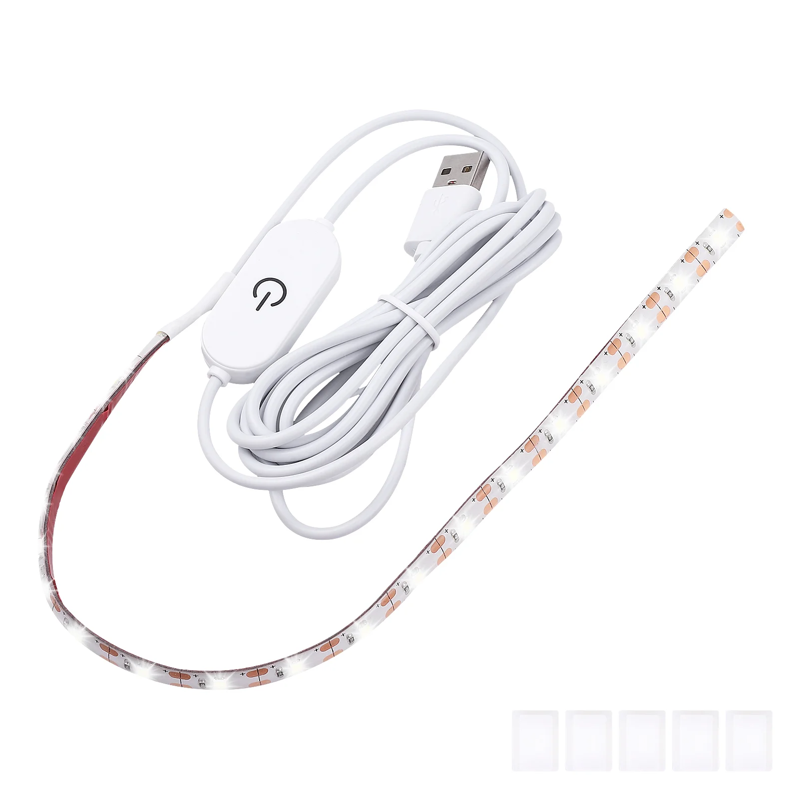 Самоклеящаяся световая лента Mobestech 2 метра 5 В USB 6500 К холодный белый свет