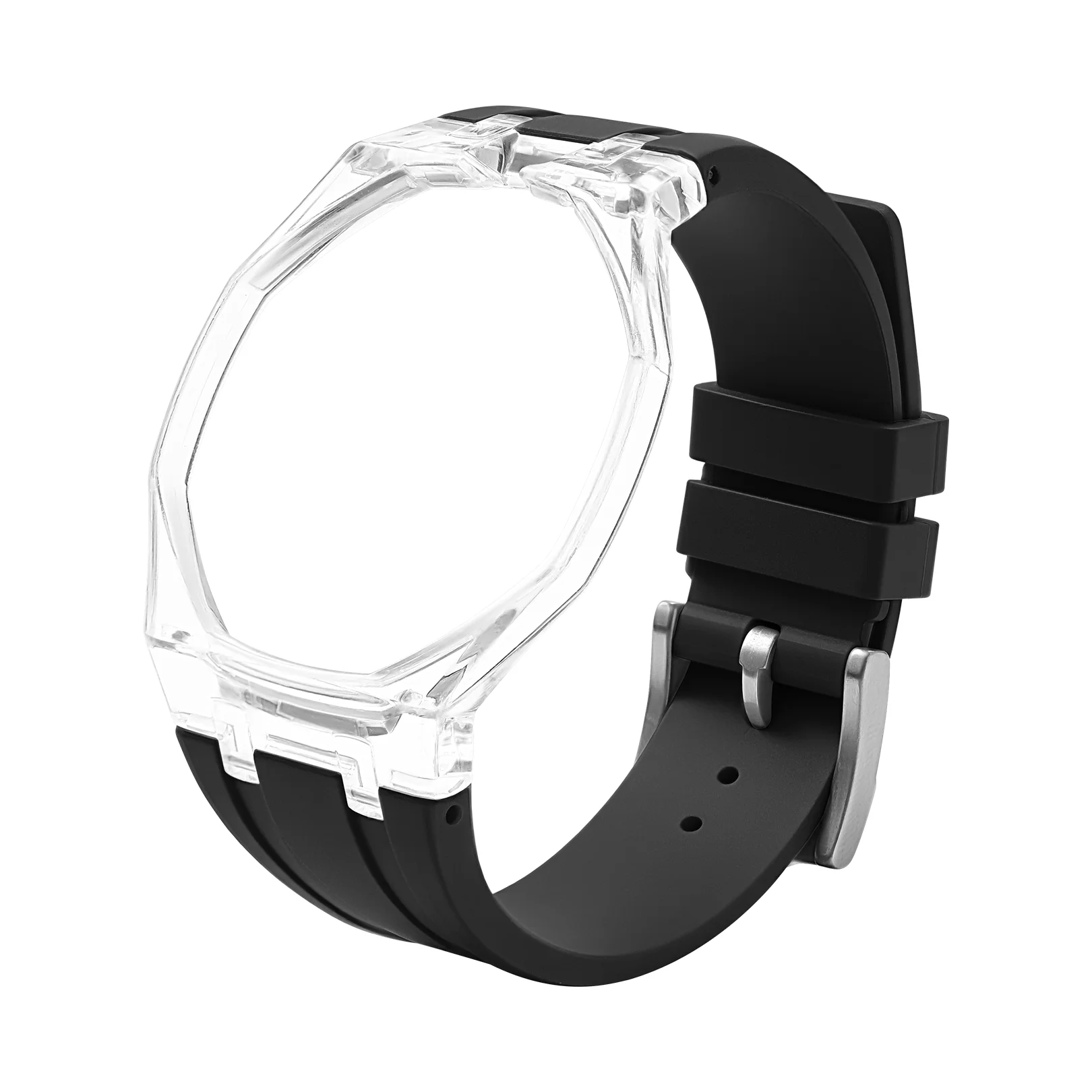 Прозрачный чехол + силиконовый ремешок для часов Swatch x AP Royal POP, комплект для модификации карманных часов, превращающий их в наручные часы. (art.: 3920dbcf51f2e) - 3920dbcf51f2e