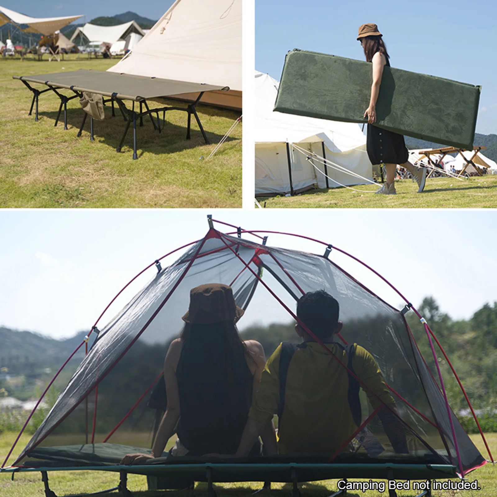 Lightweight Camping Tent Comes With A Storage Bag 2-Layer Sleeping Cot Tent Outdoor Elevated Tent Shield Water-resistant Parts