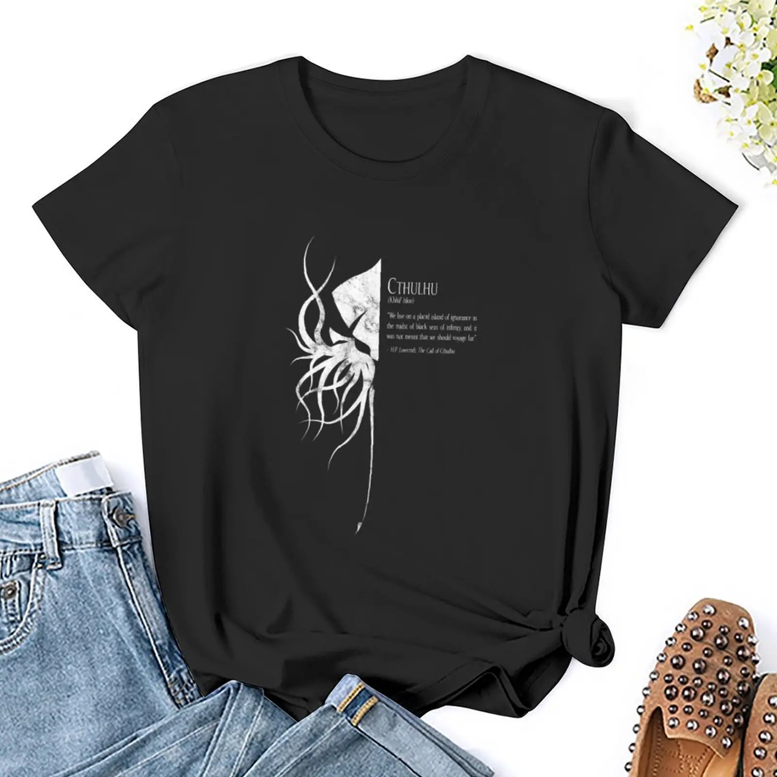 Футболка Cthulhu (мраморная) эстетическая одежда большие размеры летние топы