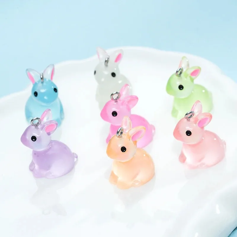 

Светящиеся фигурки кроликов из смолы, 10 шт.