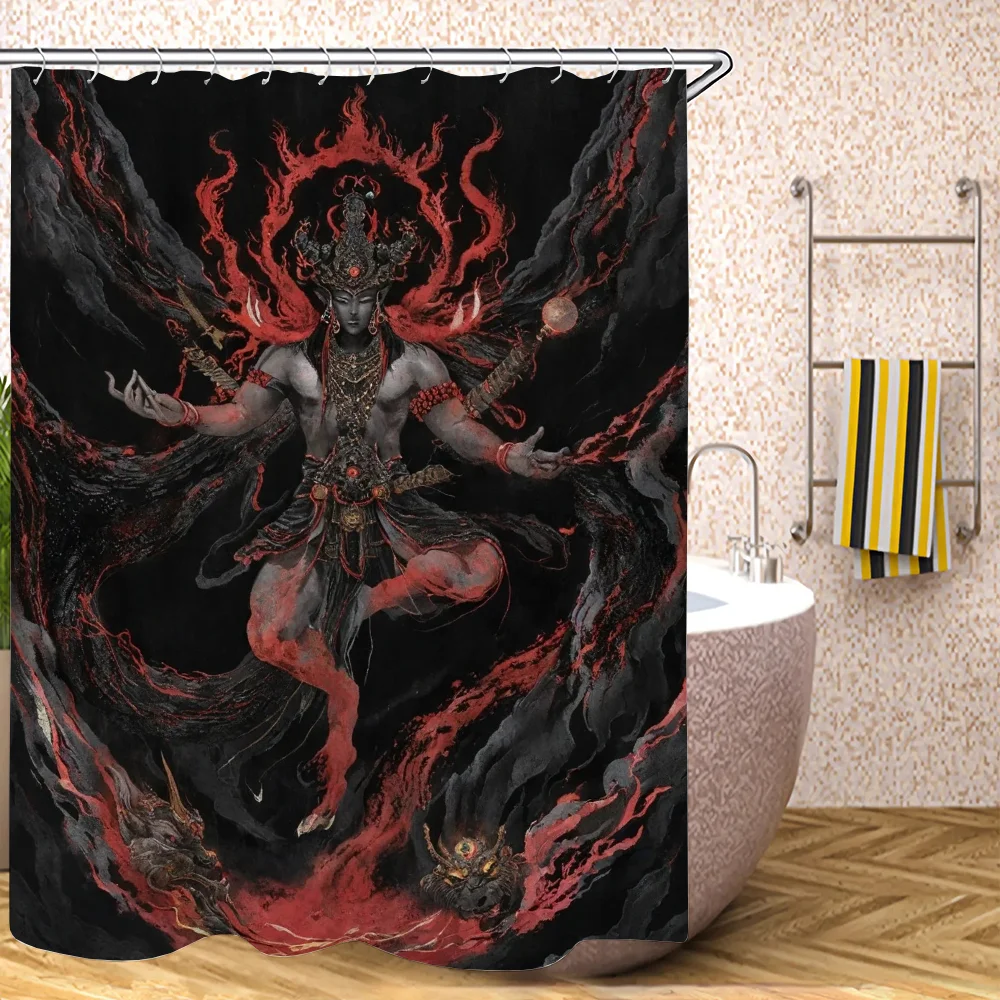 Экологичная полиэстеровая занавеска для душа в современном стиле Thea Toffee с