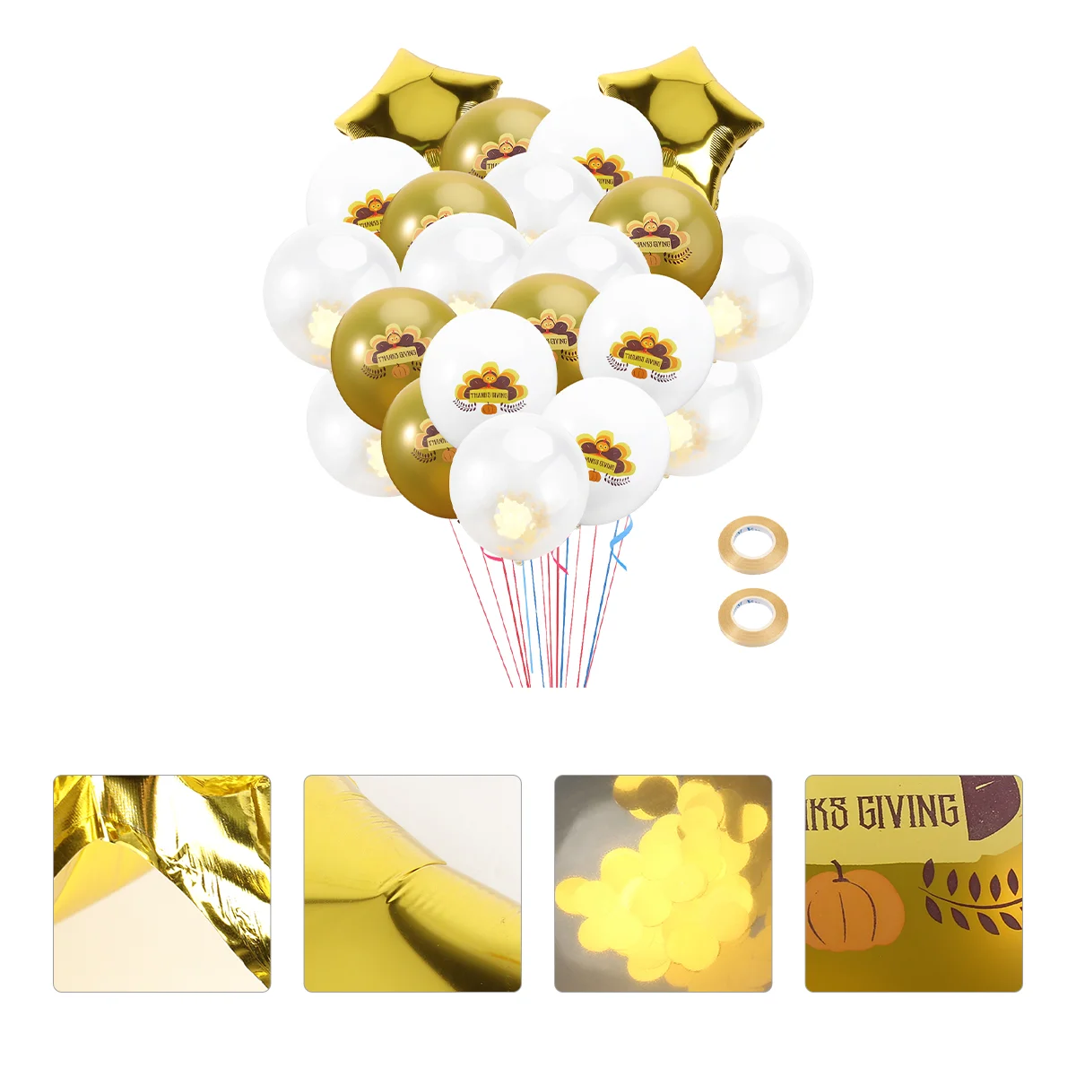 

Balloons Thanksgiving Party Balloon Turkey Latex Autumn Star Decorations Fall Decoration Pentagramharvest Supplies