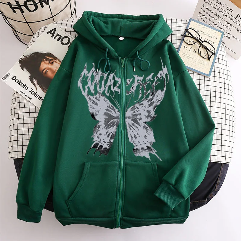 Женская толстовка в стиле Харадзюку Y2k осенне-зимняя Толстовка хип-хоп с