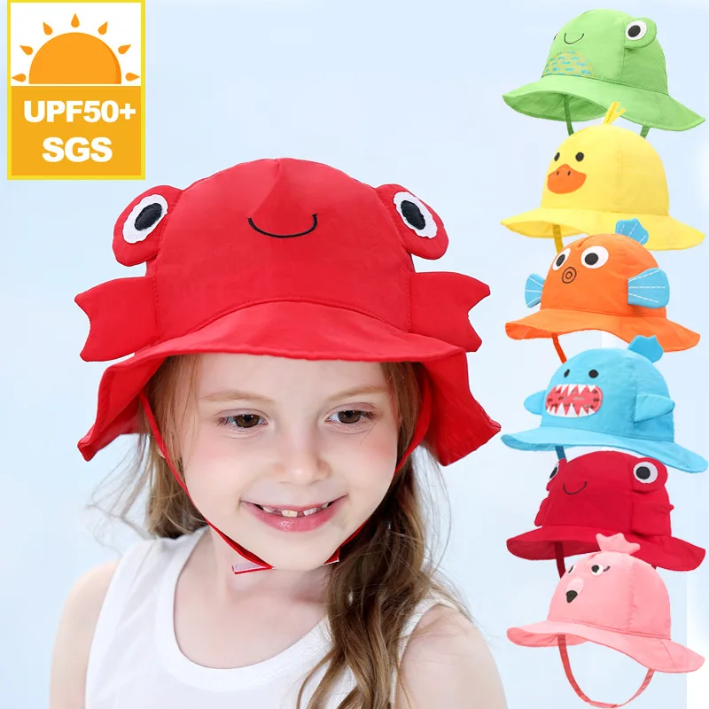 

Summer Cartoon Children Sun Protection Brimmed Hat TikTok Same Cute Animal Boys and Girls Baby Fisherman Hat in Stock