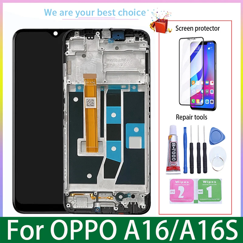 

Оригинальный ЖК-дисплей 6,52 дюйма для Oppo A16 A16s, дисплей CPH2269 CPH2271 с рамкой, детали для замены