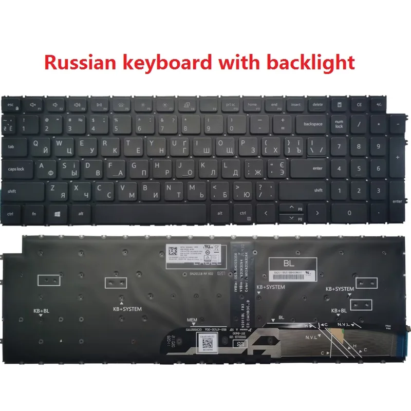 Клавиатура новая для ноутбука DELL Latitude 3520 Vostro 5510 5515 7510 3510 Inspiron 15 3511 16 Plus 7610