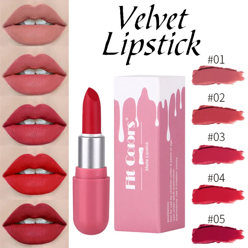 

5 Colors Matte Lipstick Velvet Lipstick Lipstick Mini Lipstick Capsule Lipstick Velvet Colorfast Matte Portable Long-lasting