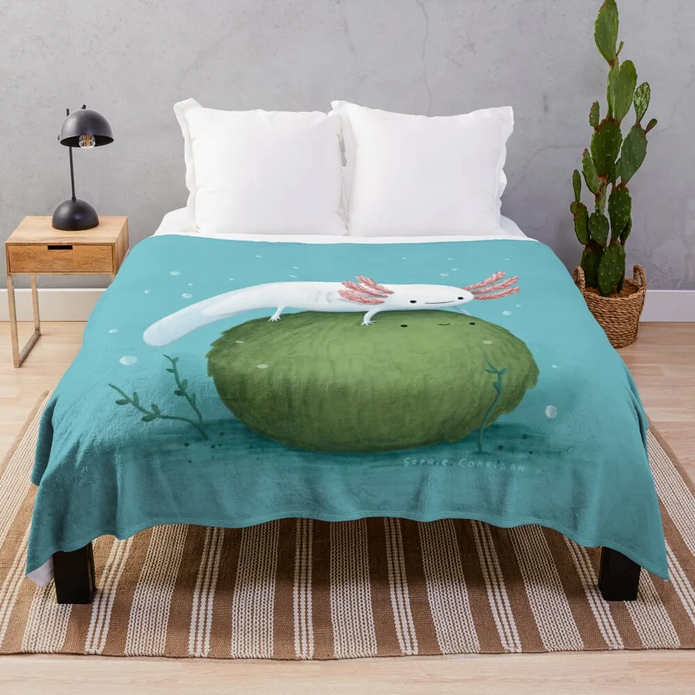 

Axolotl on a Mossball плед одеяло кружевное модное одеяло для дивана очень большое пледовое одеяло детское одеяло