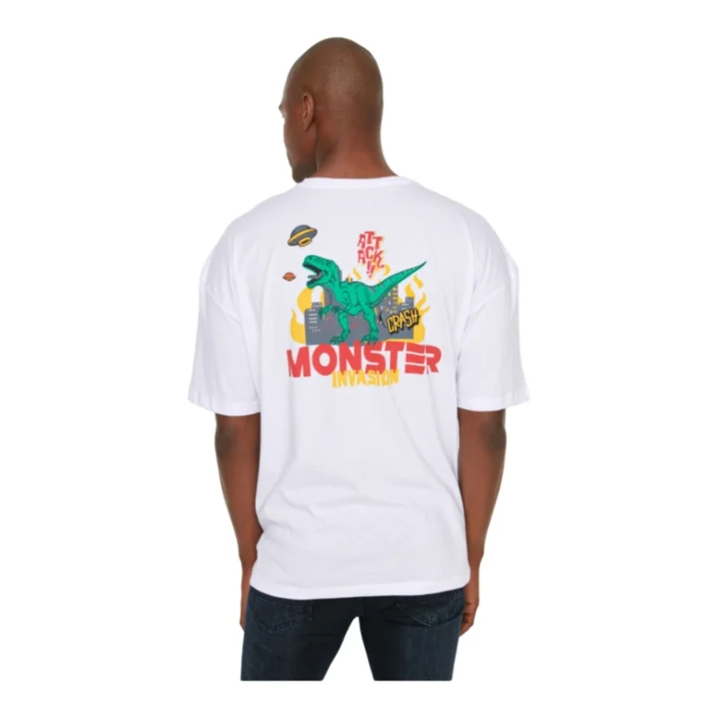 Trendyol TYZA T-Shirts Slogan Knitting Water Based Printing Plenty Children's Clothing T-Shirt Graphic Anime