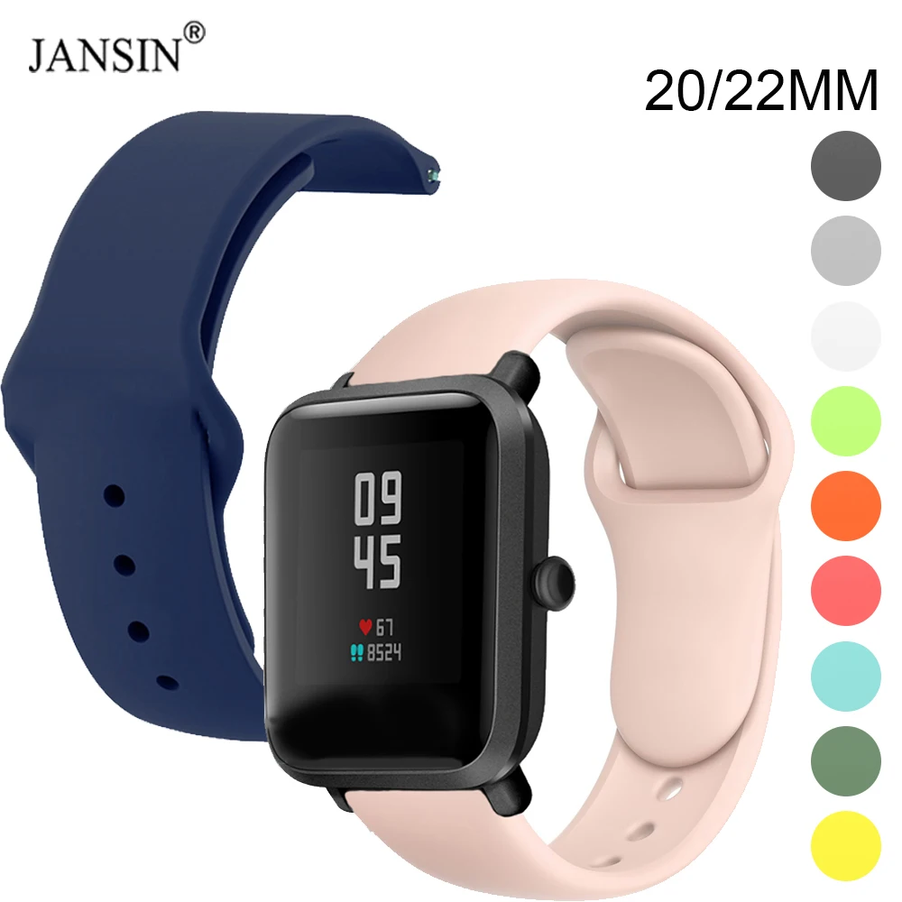 

20MM 22MM Soft Silicone Strap for Huami Amazfit GTR GTS 4 3 2 Pro Mini 2E Xiaomi Watch Color 2 Smart Watch Band Sports Bracelet