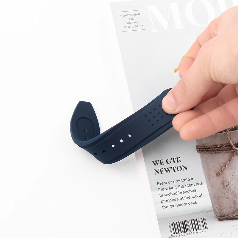 24mm men's silicone strap watch accessories For IWC outdoor sports waterproof rubber watch band Wristband buckle