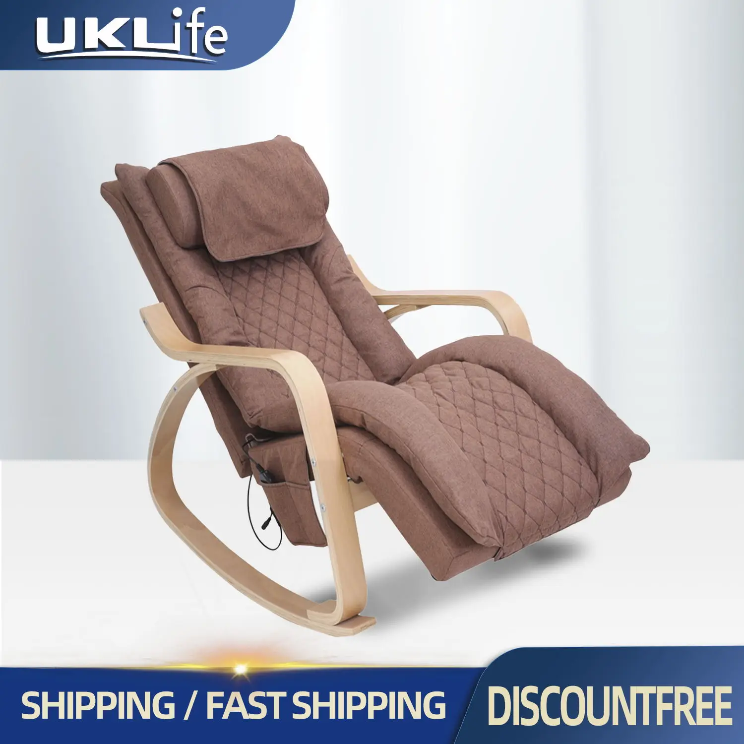 

UKLife Multi-Functional Portable Electric Rocking Massage Chair Leisure Home Heating Vibration Full Body Massage Recliner 2023
