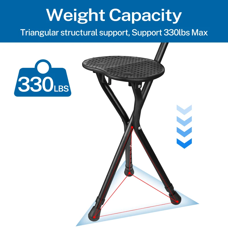 Складная трость Lefeke с сиденьем