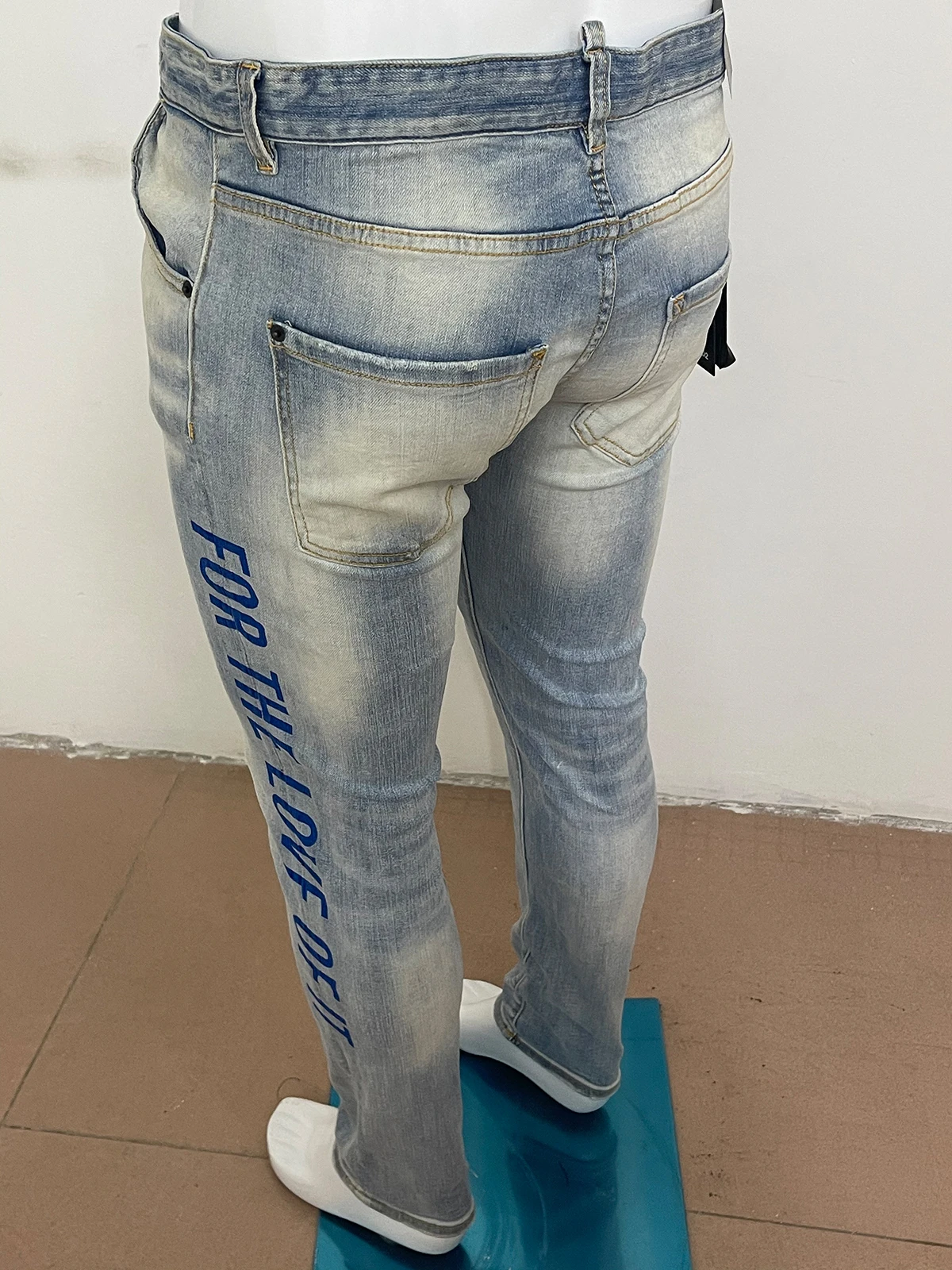 Spring 2023 new jeans men's D2 Jeans Slim Small Feet Micro bullet print casual wash light-colored tide