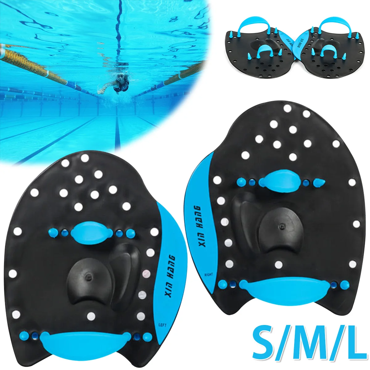 1 Pair Swim Paddles Hand Professional Swimming Paddles Girdles Correction Hand Fins Flippers Palm Finger Webbed Gloves Paddle
