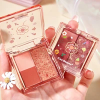 flower party vitality color matching three color eye shadow pink and pearly matte daily all match make up cosmetic