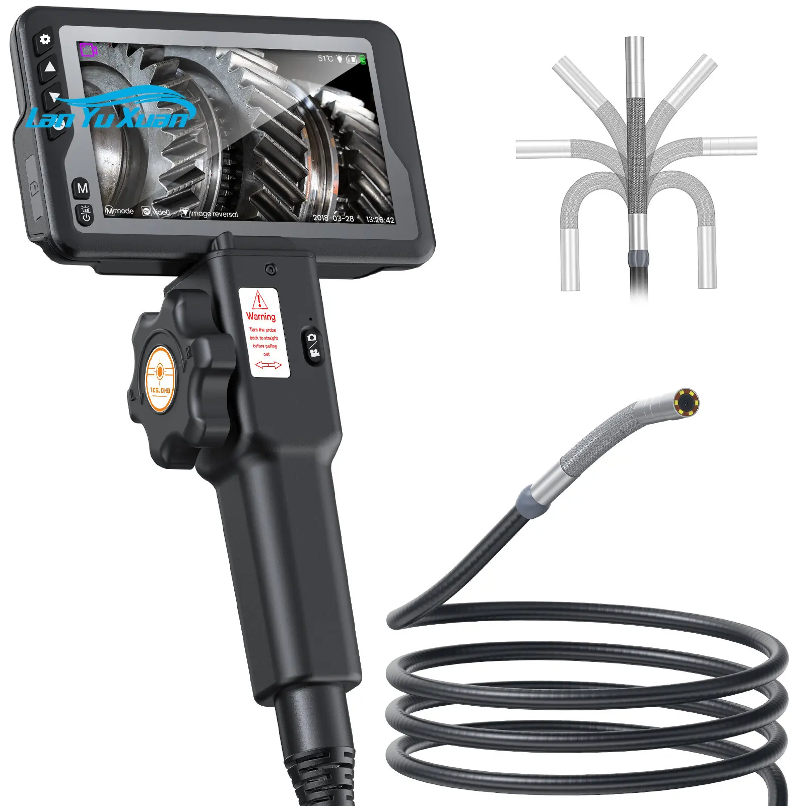 

TESLONG two-way 180 degree articulating endoscope camera with 4.5in LCD display digital borescope industrial inspection camera