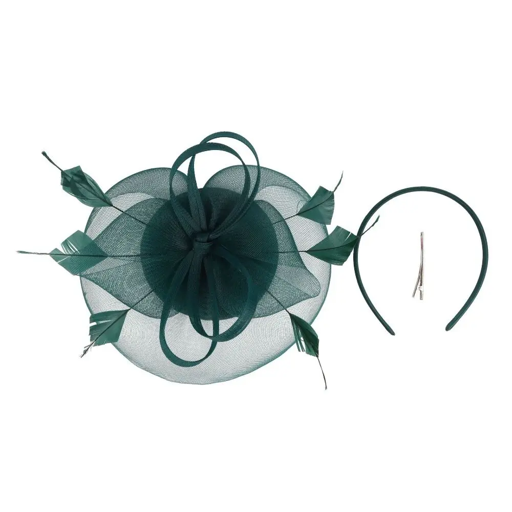 Модная сетчатая шляпа с перьями изысканная элегантная вуаль головной убор милый