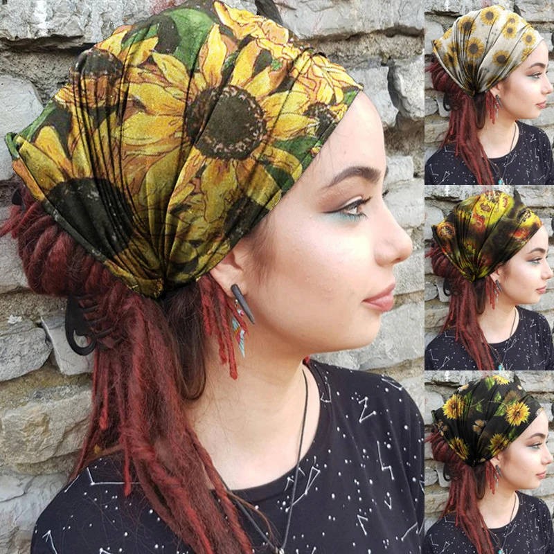 

Women Headband Hair Bands Print Headbands Vintage Elastic Headwear Hair Accessories Bohemian Turban Bandage