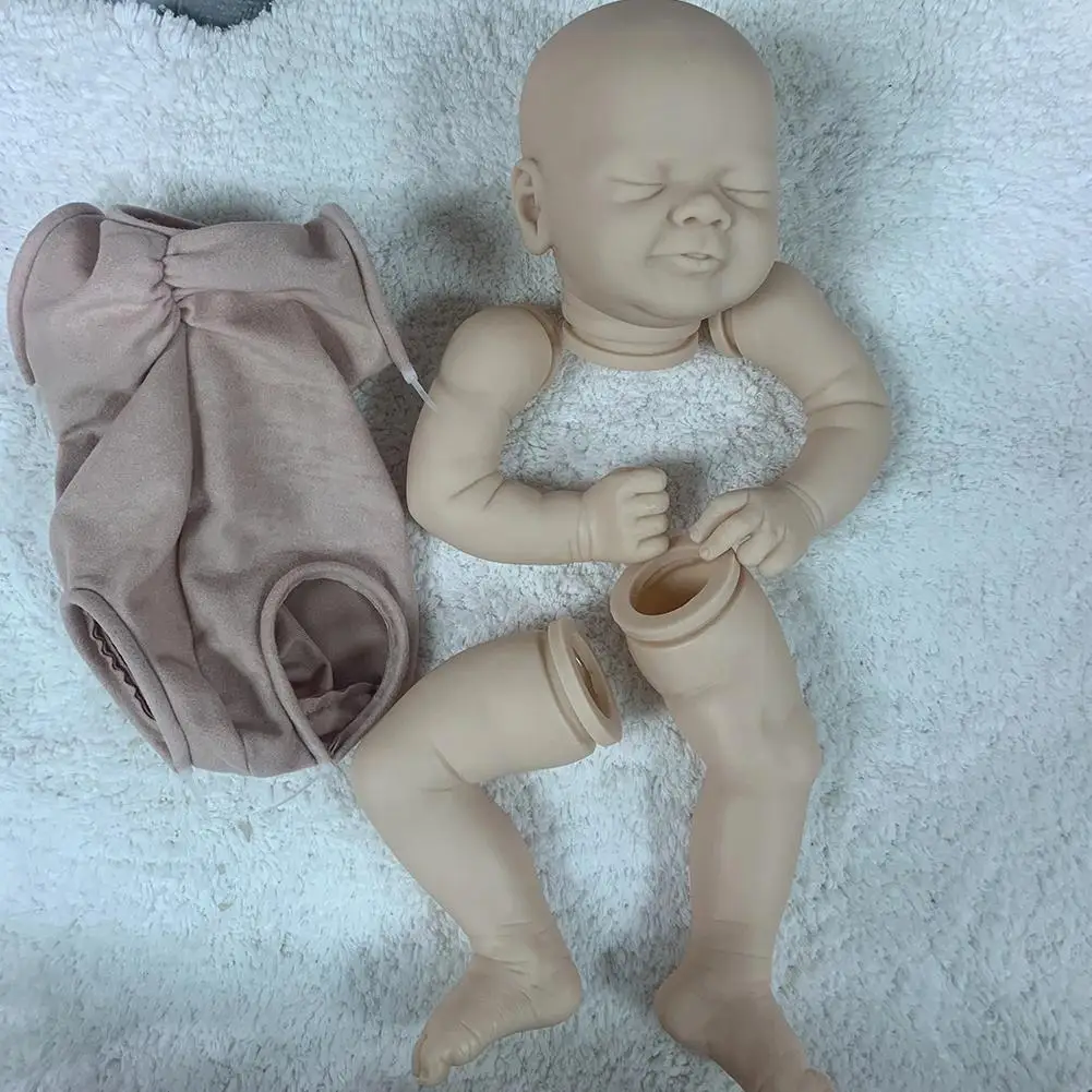 

18 Inches Rebirth Baby Soft Silicone Lifelike Unpainted Body Baby Diy Sleeping Parts Boy Birthday Gift Unfinished G9v2