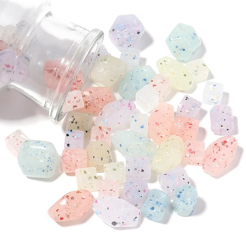 

10/20/30Pcs Mix Color Acrylic Beads Pentagram Irregular Color Dot Acrylic Loose Spacer Beads For DIY Jewelry Making Accessories