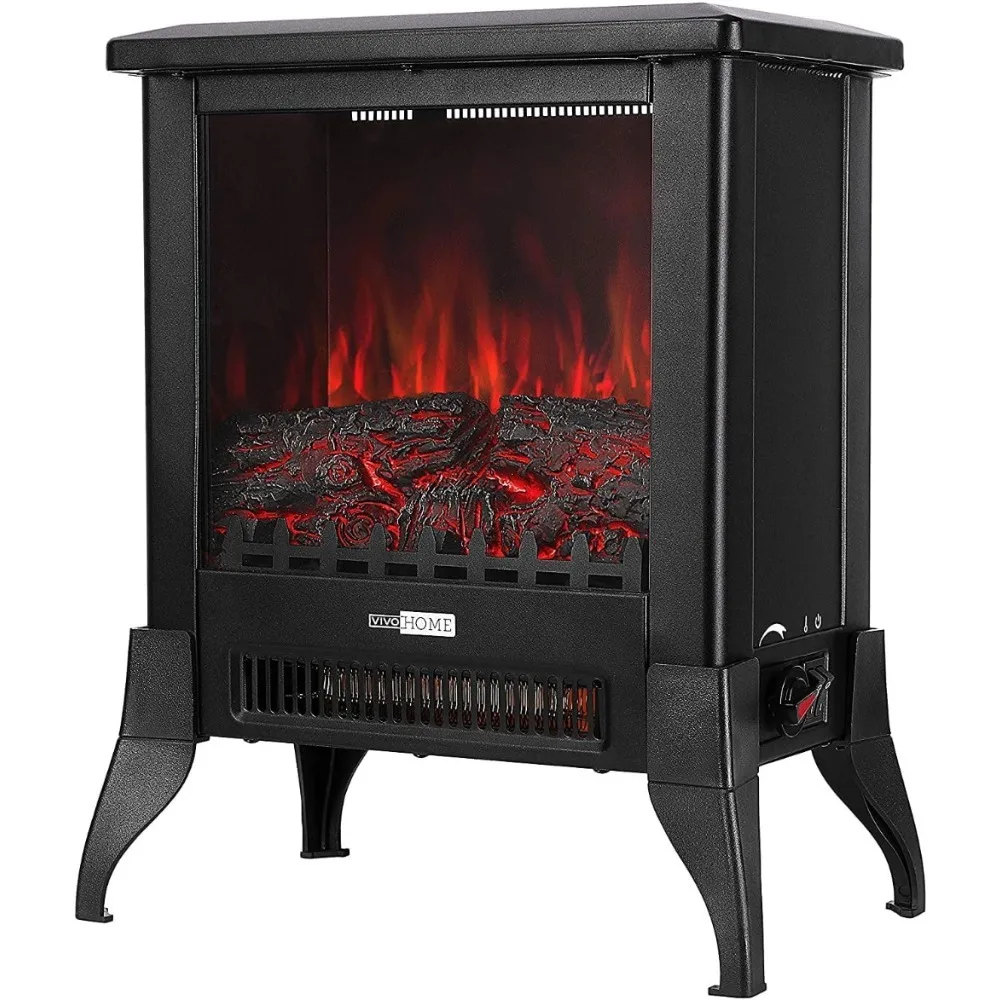 

17" Freestanding Electric Fireplace with Realistic 3D Flame Effect Overheat Protection CSA Certified Fireplace Utensils