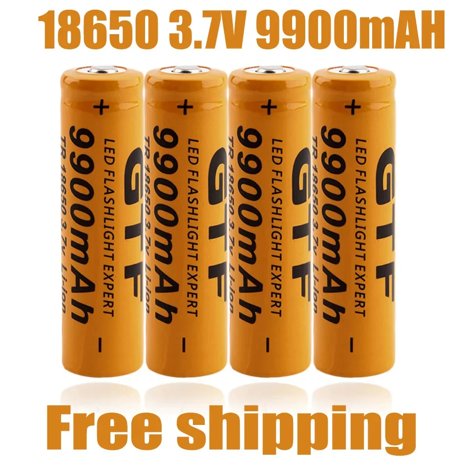 

18650 Battery High Quality 9900mAh 3.7V 18650 Li-ion Batteries Rechargeable Battery for Flashlight Torch + Free Shipping 18650