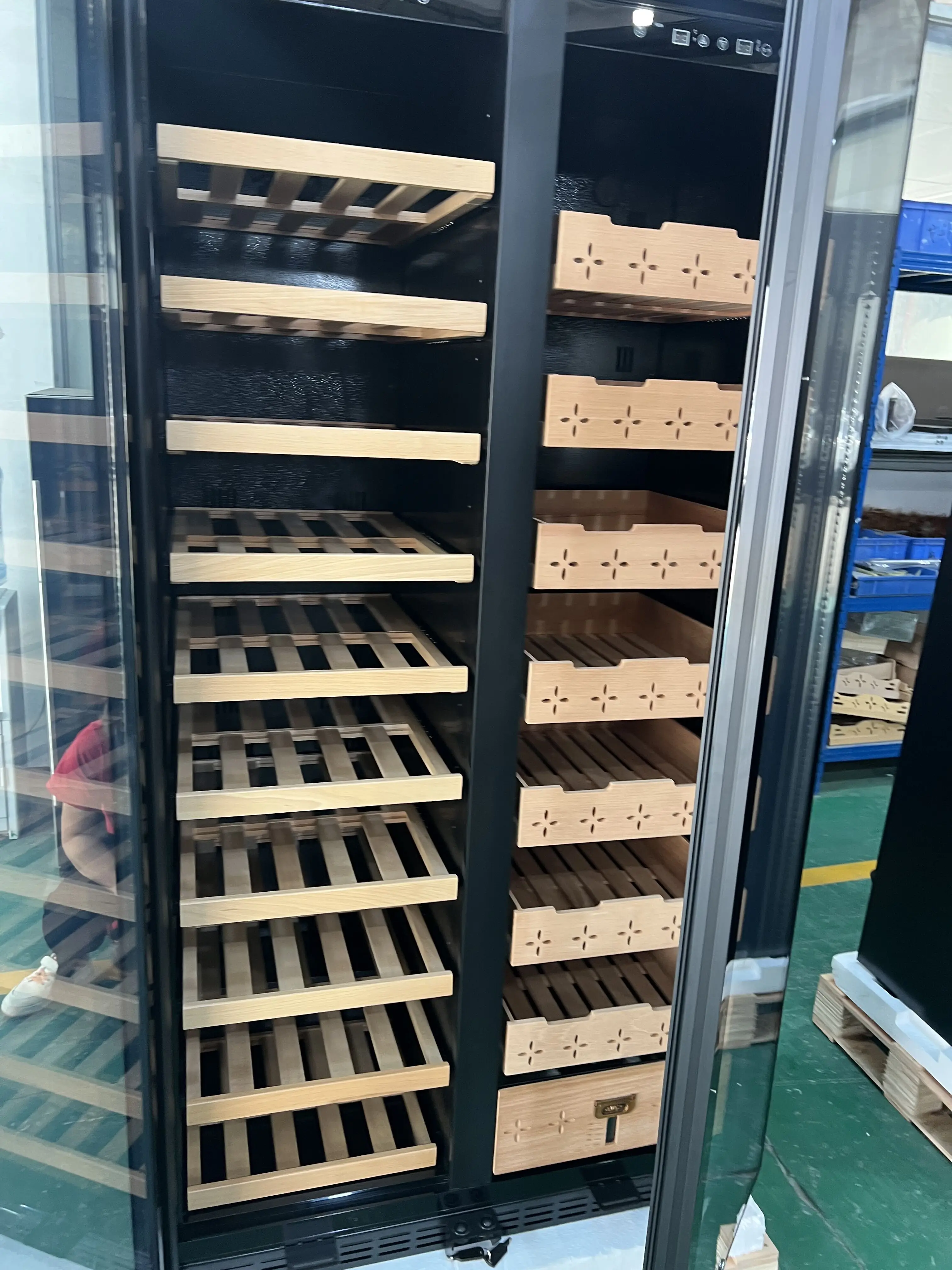 508L винный холодильник деревянные полки кулер для вина вентиляторы охлаждающая