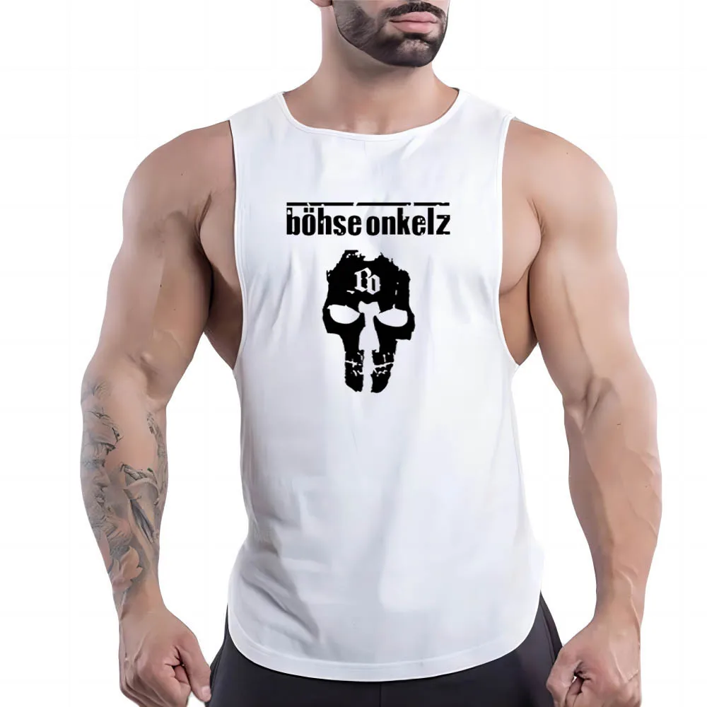 

Summer Fashion Outdoor 2d Letter Print Men'S Round Neck Sport Sleeveless Multi-Color Y2k Muscle Fitness Vest Breathable Shirt