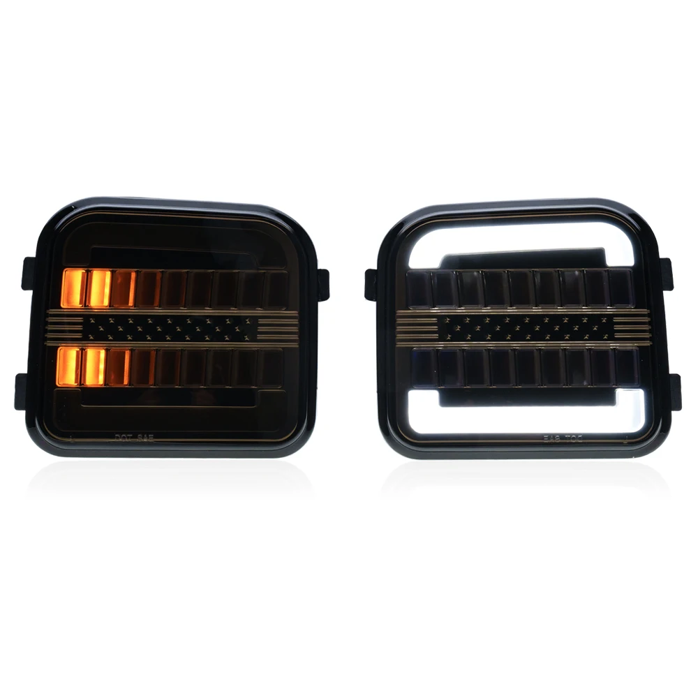 

Белый/янтарный последовательный светодиодный светильник Switchback для Hummer H3 H3T 2006-2010, угловой передний бампер DRL, поворотники для парковки