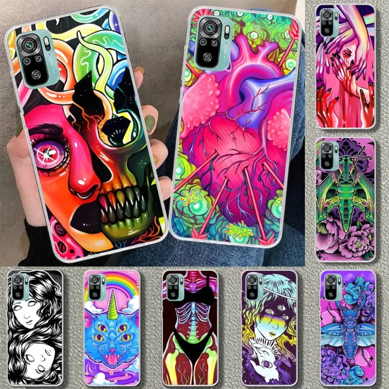 Чехол для телефона с рисунком скелета для Xiaomi 13, 12, 11T, 10, 9, Redmi Note 11, 10, 10S Pro, Redmi 9, 9A, 8, прозрачный чехол для телефона