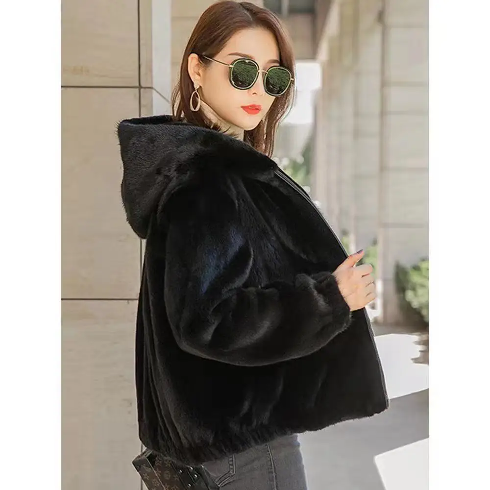 Women's winter coats fur coat women hooded faux fur coat winter jackets 2022 woman