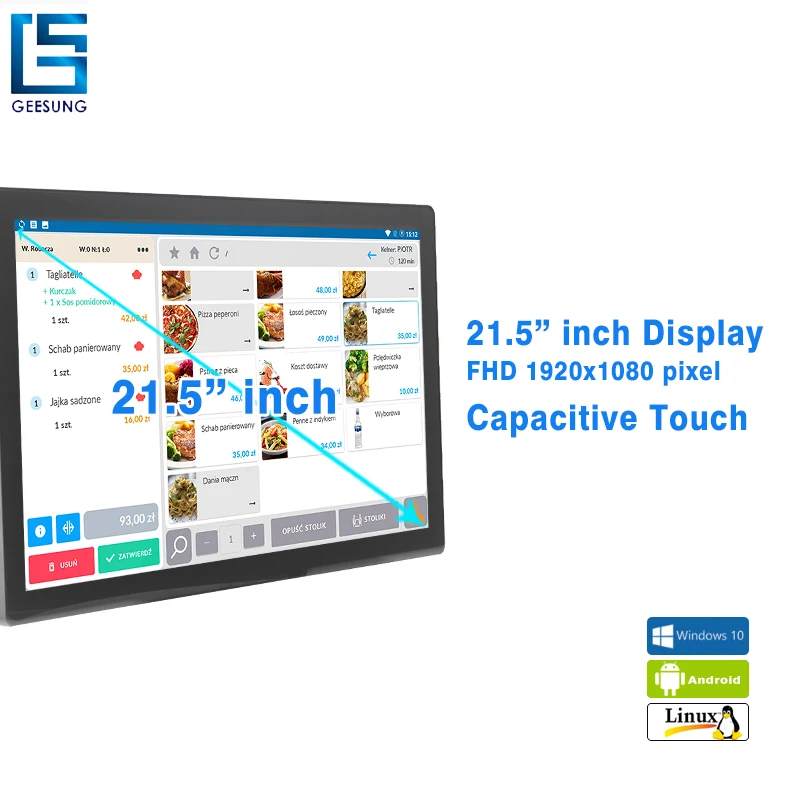 CARAV телефон диагональю 21 5 дюйма сенсорная система POS-терминала для ресторанов