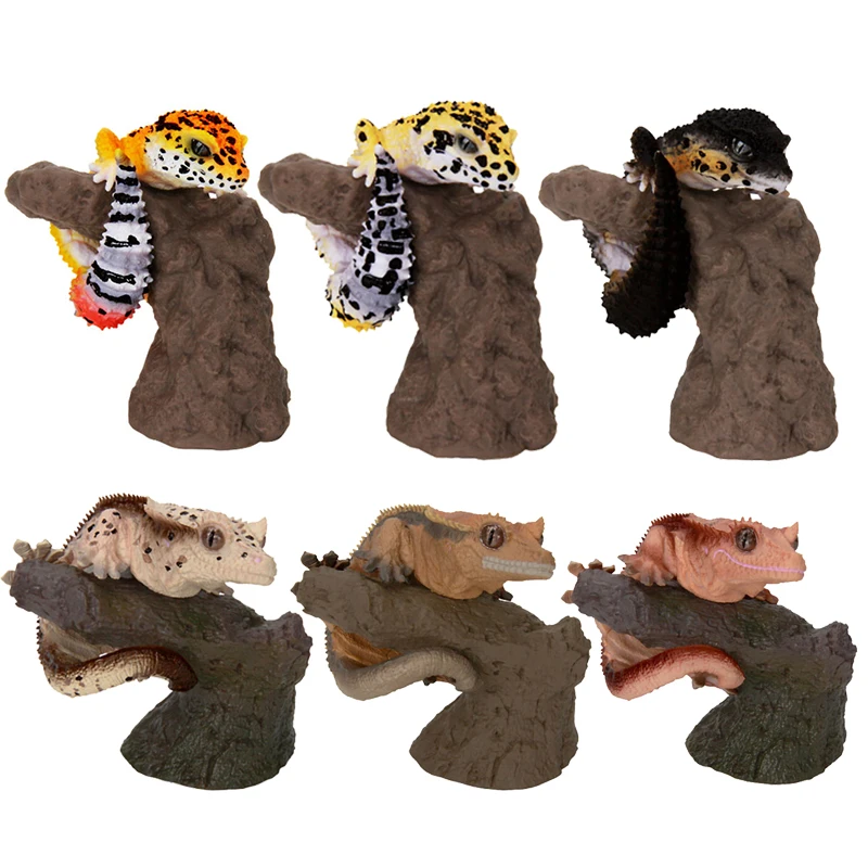 

Eublepharis Macularius Animal Eyelash Gecko GACHA Lizard Animal Model Collection Twisted Egg Decoration