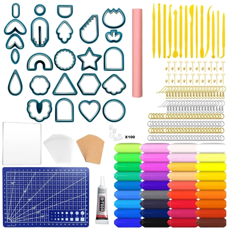 

358Pcs Polymer Clay Earring Making Kit for Polymer Clay Earring Jewelry Making 124A