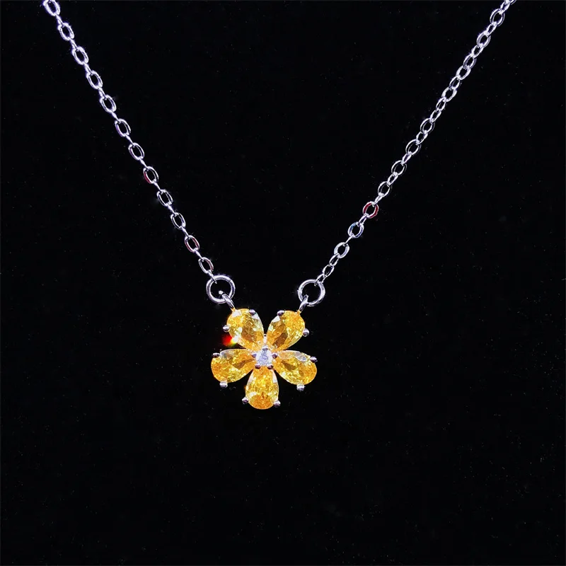 

Модный кристалл цветок кулон ожерелье для леди Ювелирный Набор Мода 925 серебро ожерелье Девушка Лето Аксессуары