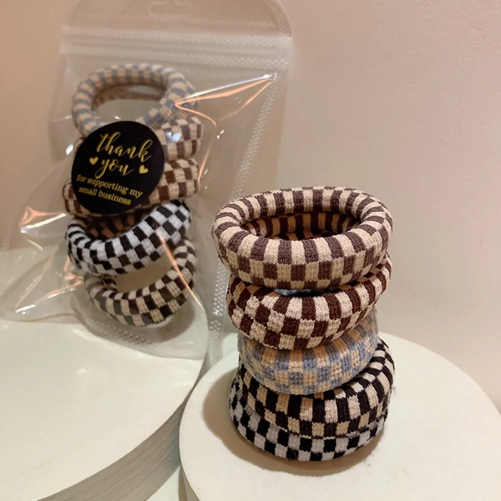 

5pcs/set High Elasticity Checkerboard Plaid Korean Hair Scrunchies for Women Hair Ties Girls Hair Rings Rope Hair Accessories