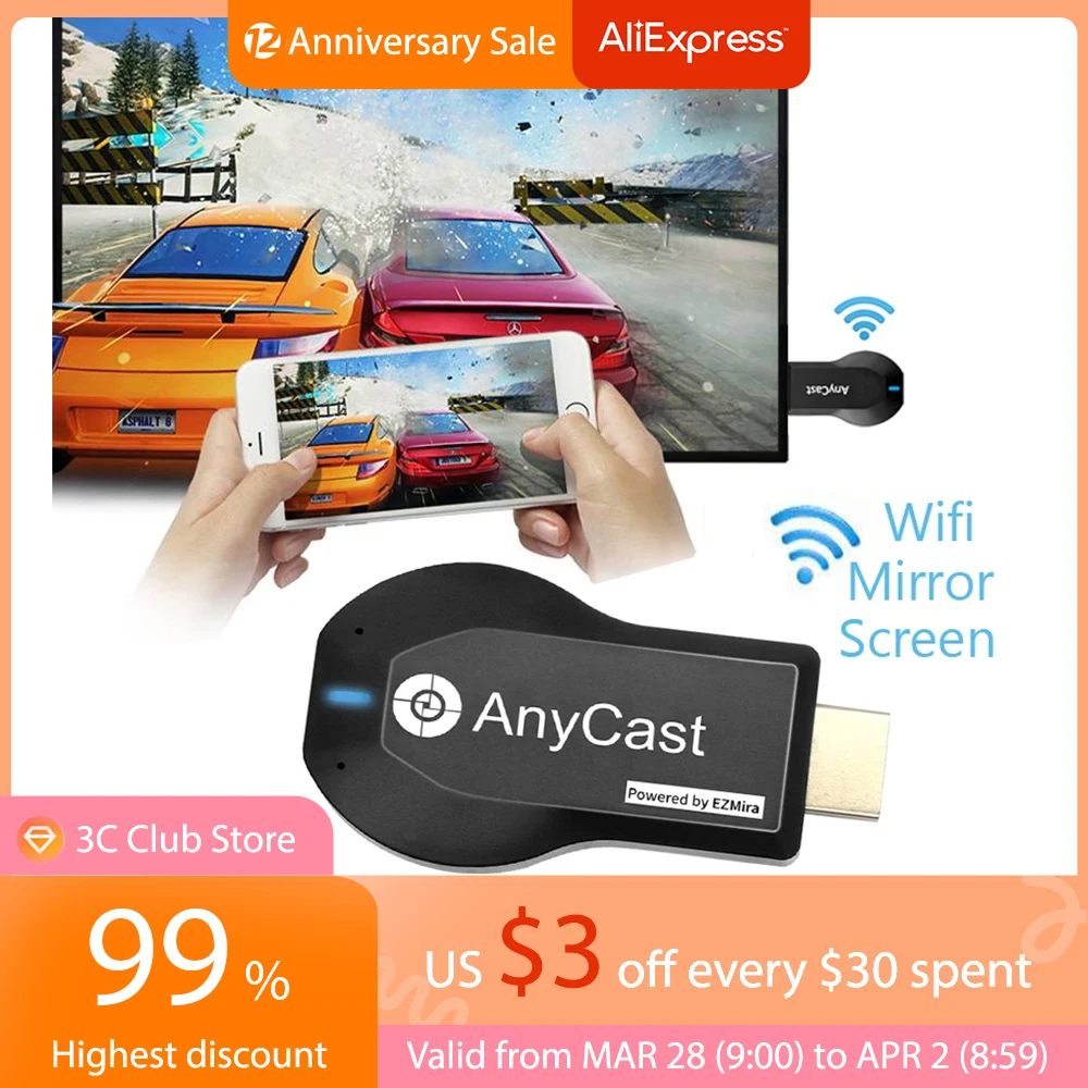 

Wi-Fi-адаптер Anycast M2 Plus для ТВ-приемника DLNA, Miracast, Airplay, 1080P, экран Mira, зеркальный экран