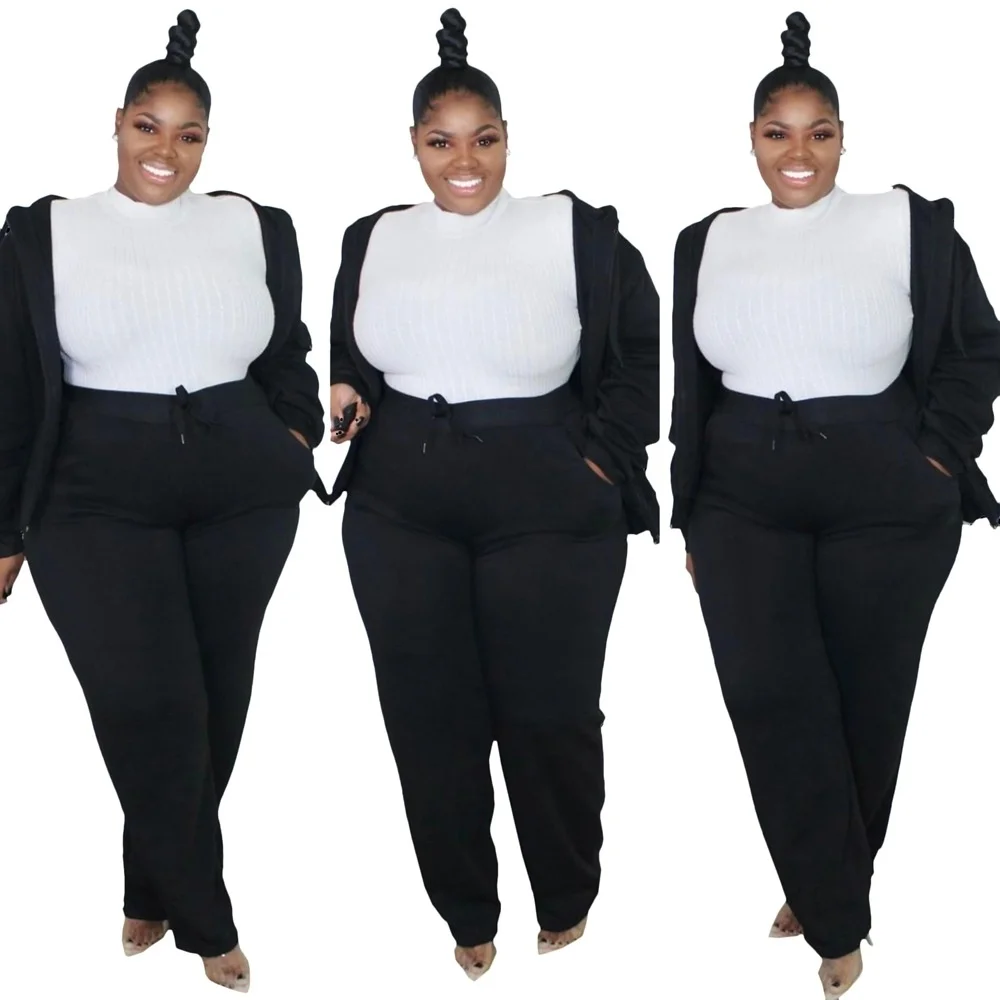 Plus Size Xl-5xl Wholesale Dropshipping Women Sport Suits Set Clothing Long Sleeve Hoodies & Pants 2 Pieces o 3xl 4xl 5xl 6xl