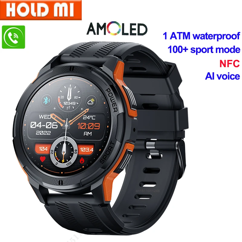 

Смарт-часы AMOLED 1,43*466 HD экран, 466 дюйма, Bluetooth, пульсометр, голосовой помощник, 100 + спортивные Смарт-часы для мужчин