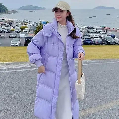 Fashion Long Parkas for Women Autumn Winter 2023 New Long Sleeve Hooded Thicken Warm Jacket Korean Ladies Casual Coats S89