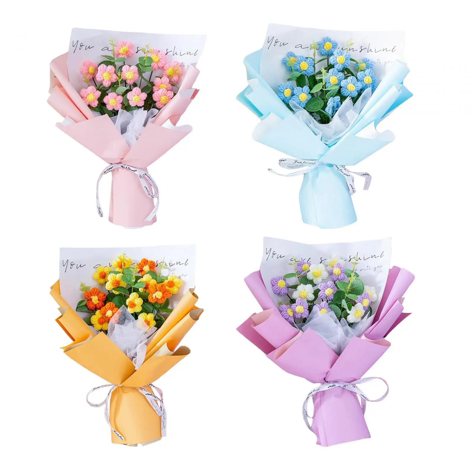 

Crochet Flowers Bouquet for Valentine's Day Anniversary Wedding